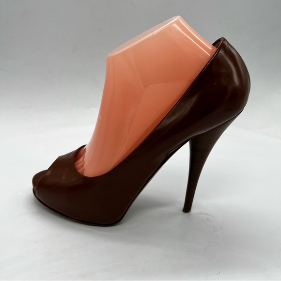 Fendi Brown Peep-toe Heels - Picture 3 of 9